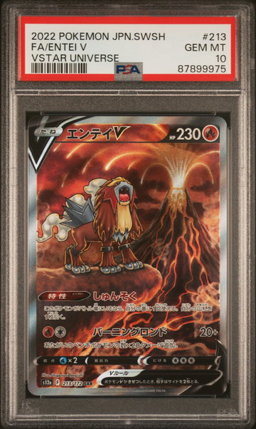 2022 Pokemon Sword and Shield High Class Pack Vstar Universe Japanese Special Art Rare Entei V #213 PSA 10