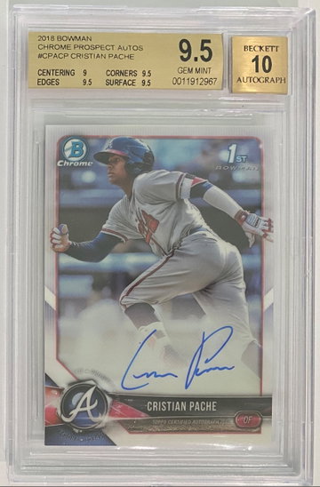 Cristian Pache BGS 9.5 2018 Bowman Chrome Prospect Auto #CPACP