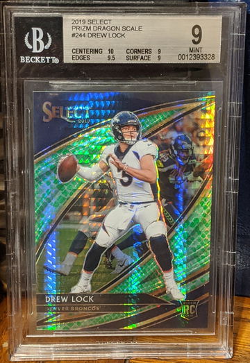 Drew Lock 2019 Select Field Level Dragon Scales BGS 9