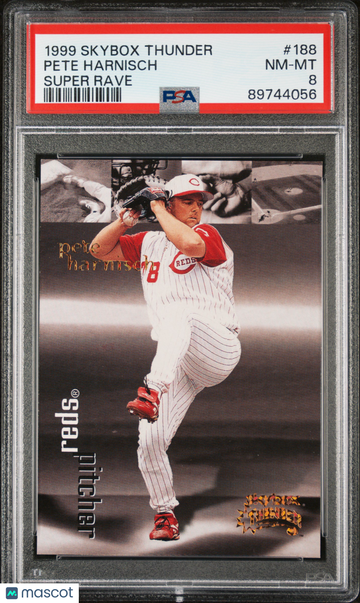 1999 Skybox Thunder Pete Harnisch #188 Super Rave PSA 8