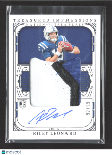 2026 Panini National Treasures Treasured Impressions Riley Leonard #RTI-RLD /99 Patch RC Memorabilia