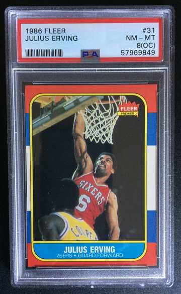 1986 Fleer Julius Erving #31 HOF PSA-8(OC) NM-MT