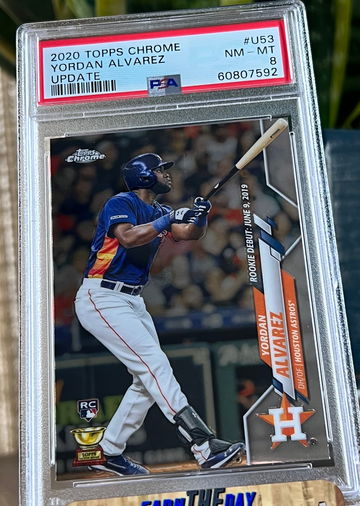 YORDAN ALVAREZ 2020 Topps Chrome Update U53 RC Rookie Cup PSA 8 Houston Astros