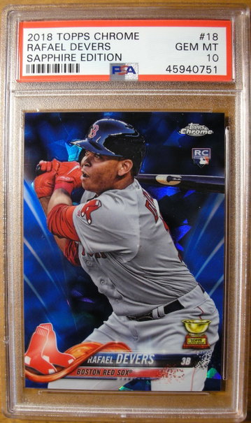 Rafael Devers 2018 Topps Chrome Sapphire #18 PSA 10