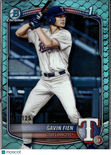 2025 Bowman Chrome Gavin Fien #BDC-15 Aqua Snakeskin Refractor /125