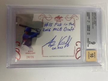2016 Leaf Trinity Alex Kirilloff Red Spectrum Auto /25 BGS 9/10