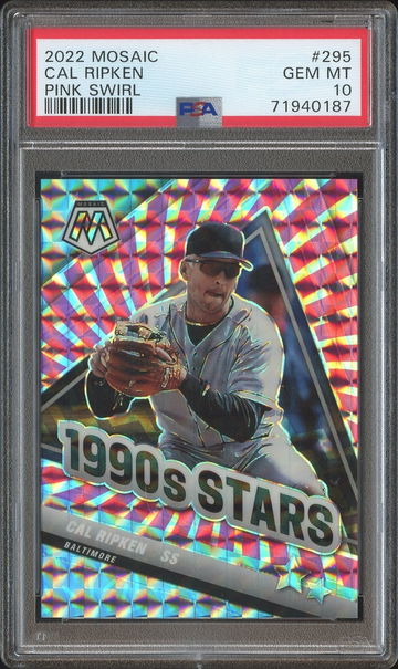2022 Mosaic Pink Swirl #295 Cal Ripken PSA 10 