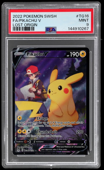 2022 Pokemon Sword And Shield Lost Origin Pikachu V Trainer Gallery PSA 9