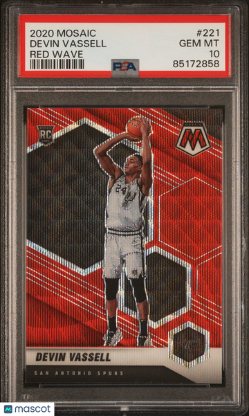 2020 Panini Mosaic Devin Vassell #221 Red Wave PSA 10