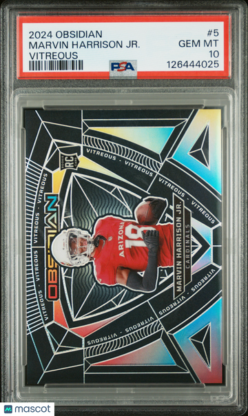 2024 Obsidian Marvin Harrison JR. #5 Rookie Vitreous PSA 10