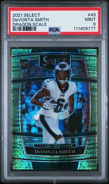 2021 Panini Select Prizm Dragon Scale Devonta Smith #49 /89 PSA 9