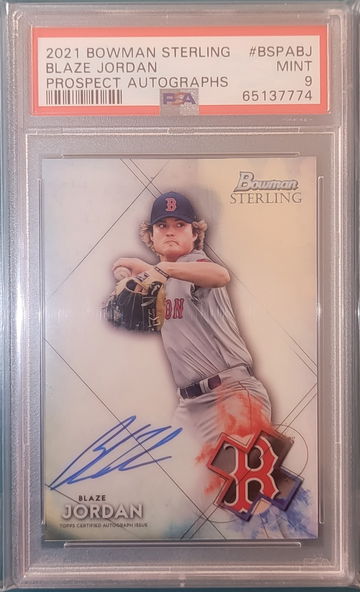 2021 Bowman Sterling Blaze Jordan Prospect Autographs Mint 9