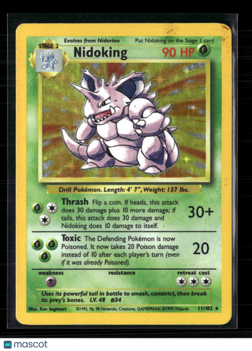 1999 Base Set Nidoking Holo Rare #11/102