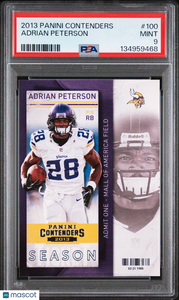 2013 Panini Contenders Adrian Peterson #100 PSA 9