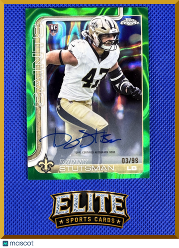 2025 Topps Chrome Danny Stutsman #RA-DS Green Lava Refractor /99 RC Topps