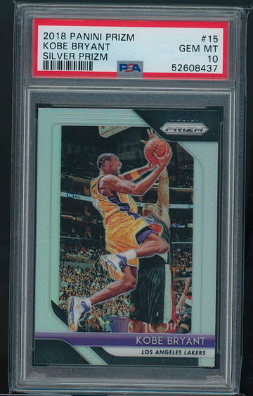 Kobe Bryant #15 2018 Panini Prizm Silver Prizm PSA 10