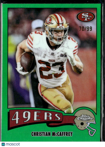 Christian McCaffrey 1975 Topps Chrome Green /99 San Francisco 49ers