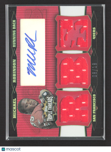 2006 Topps Triple Threads Michael Robinson #TTRA-131 /18 Autograph Triple Jersey Relic