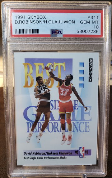 1991 Skybox David Robinson/Hakeem Olajuwon #311 Gem Mint PSA 10 POP 30