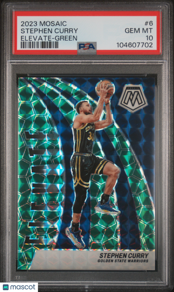 2023 Panini Mosaic Elevate Stephen Curry #6 Green PSA 10