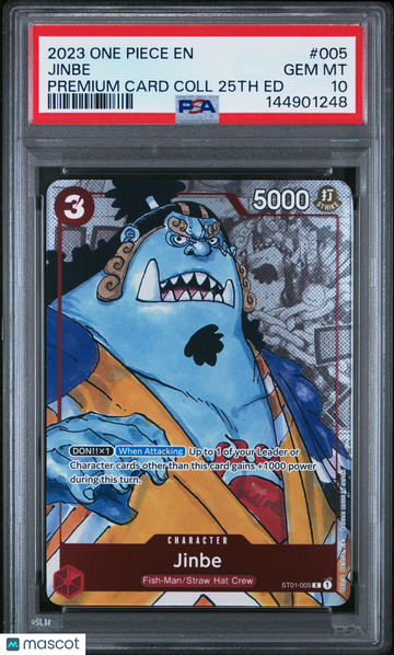 2023 One Piece Premium Card Collection 25th Edition Jinbe PSA 10 #005