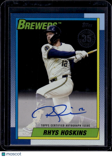 2025 Topps Baseball 1990 Topps Baseball Autograph Card Rhys Hoskins #90A-RHO /10