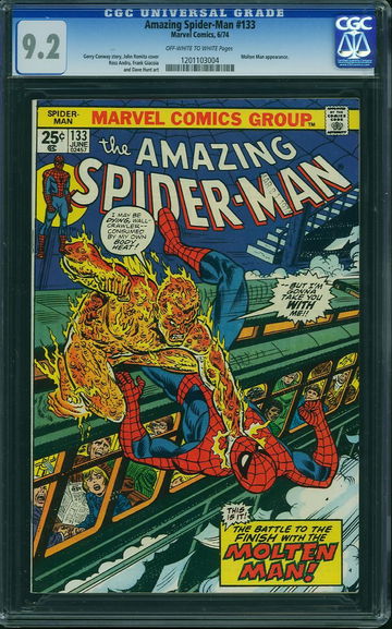 AMAZING SPIDER-MAN #133, CGC 9.2 NM-