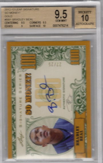 2012-13 Bradley Beal Leaf Signature So Money Auto GOLD BGS 9.5 