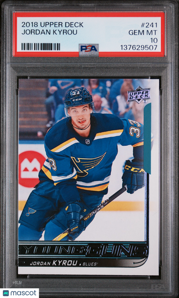 2018-19 Upper Deck Jordan Kyrou #241 Young Guns Rookie PSA 10