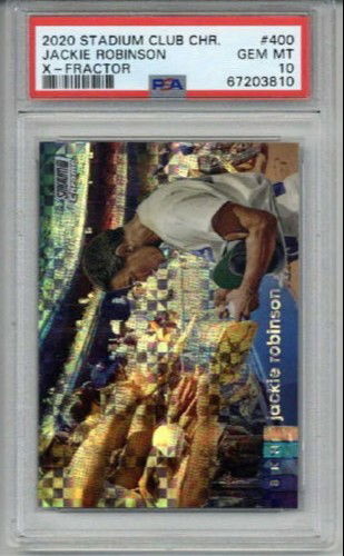 2020 TOPPS STADIUM CLUB CHROME X-FRACTOR #175 JACKIE ROBINSON PSA 10