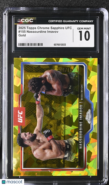 2025 Topps Chrome Sapphire UFC Nassourdine Imavov #155 Gold /50 CGC 10