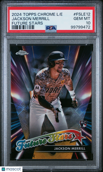 2024 Topps Chrome Logofractor Edition Future Stars Jackson Merrill #FSLE12 PSA 10