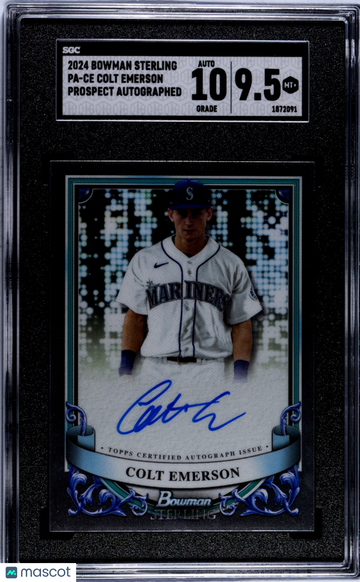 2024 Bowman Sterling Colt Emerson #PA-CE Prospect Autograph SGC 9.5 Auto 10