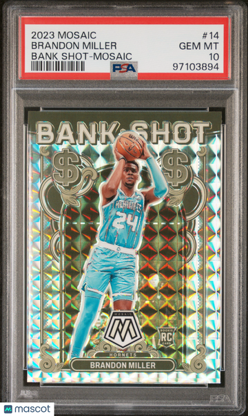 2023 Panini Mosaic Bank Shot Brandon Miller #14 Bank Shot Mosaic PSA 10