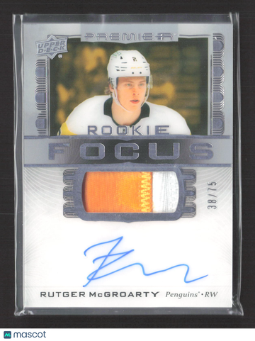 2025 Upper Deck Premier Rookie Focus Rutger McGroarty #PFR-RM /75 Patch