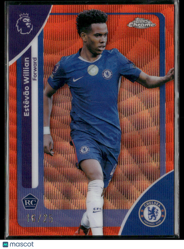 2026 Topps Chrome Premier League Estêvão Willian #68 Orange Wave /25 RC Rookie