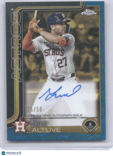 2025 Topps Chrome Gilded Chrome Gold Autograph Jose Altuve #CGA-JA Blue /50