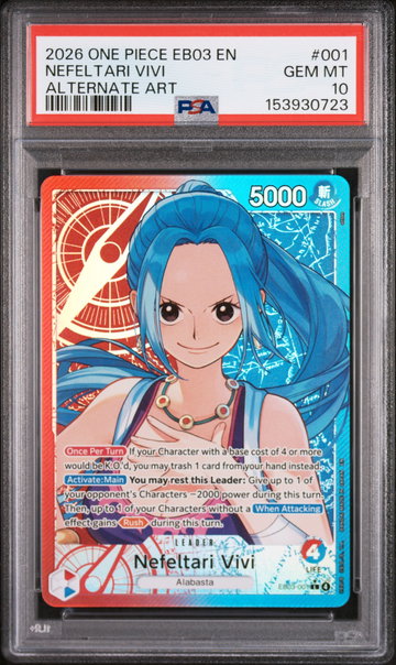 2026 One Piece Card Game Heroines Edition Alternate Art Nefeltari Vivi #EB03001 PSA 10