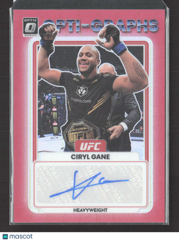 2023 Panini Donruss Optic Prizm Opti-Graphs Ciryl Gane #OG-CGN Pink 005/199 Auto