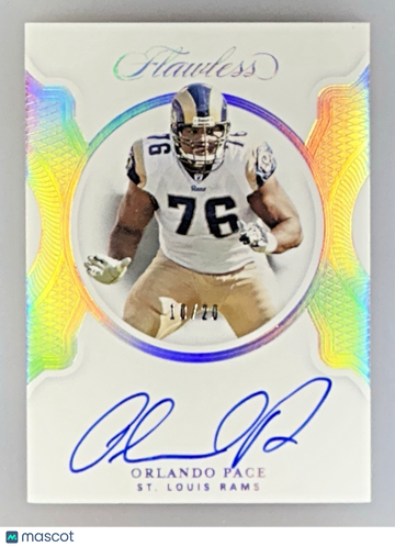 2020 Panini Flawless Orlando Pace FS-OPA Auto Hard Signed St Louis Rams Panini Auth Near Mint