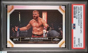 2024 Topps Chrome UFC Jan Blachowicz #91 Chrome Refractor Parallel/Variety PSA 10