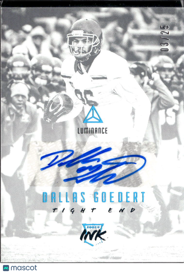 2018 Panini Luminance Rookie Ink Dallas Goedert #RI-DAG /25