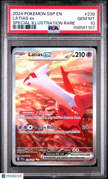 2024 Pokemon SSP EN-Surging Sparks Latias EX Special Illustration Rare PSA 10 #239