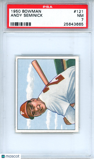 1950 Bowman Andy Seminick #121 PSA 7