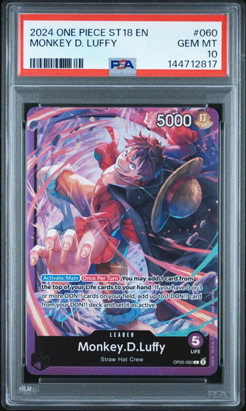 2024 One Piece Starter Deck Monkey D. Luffy #OP05-060 PSA 10