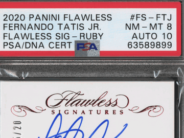 2020 Panini Flawless Flawless Signatures Fernando Tatis JR. #FS-FTJ Ruby /20 PSA 8 Auto 10