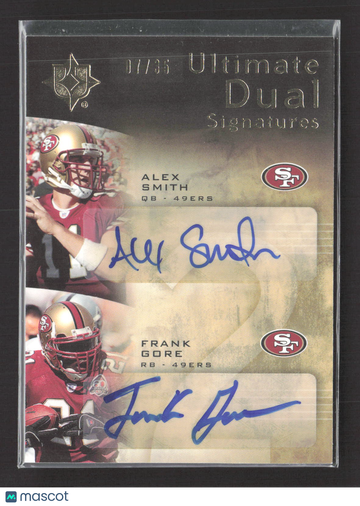 2007 Upper Deck Ultimate Collection Ultimate Dual Signatures Frank Gore Alex Smith #DS-SG /36