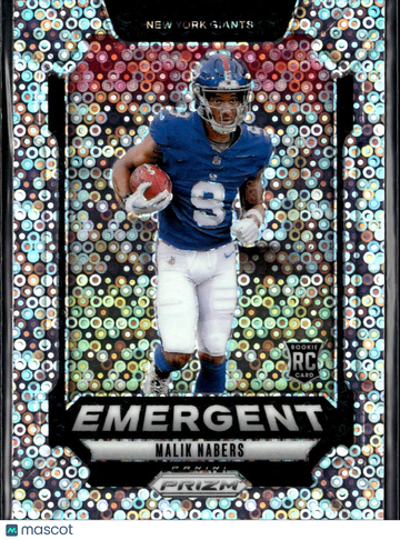 Malik Nabers 2024 Panini Prizm Emergent RC White Sparkle New York Giants