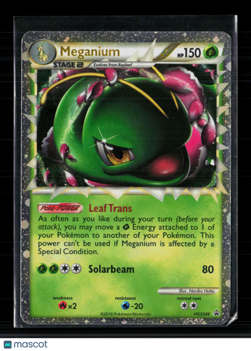 2014 HeartGold & SoulSilver Meganium Holo Black Star Promo #HGSS08