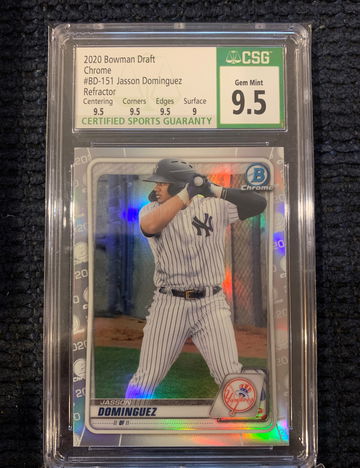 2020 Bowman Draft Chrome Jasson Dominguez Refractor CSG 9.5